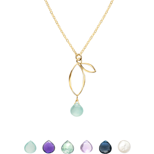 Ella Small Sprout Necklace with Gemstone