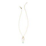 Ella Gold Medium Leaf Fringe Necklace with Gemstone
