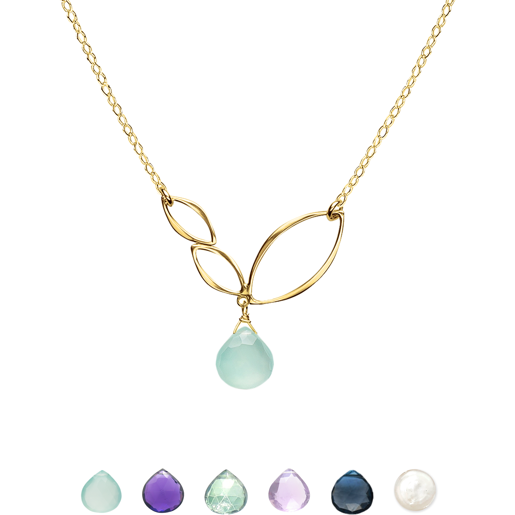 Leaf birthstone necklace sale
