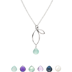 Ella Small Sprout Necklace with Gemstone