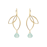 Ella Gold Petal Earrings with Gemstones
