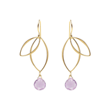 Ella Gold Petal Earrings with Gemstones
