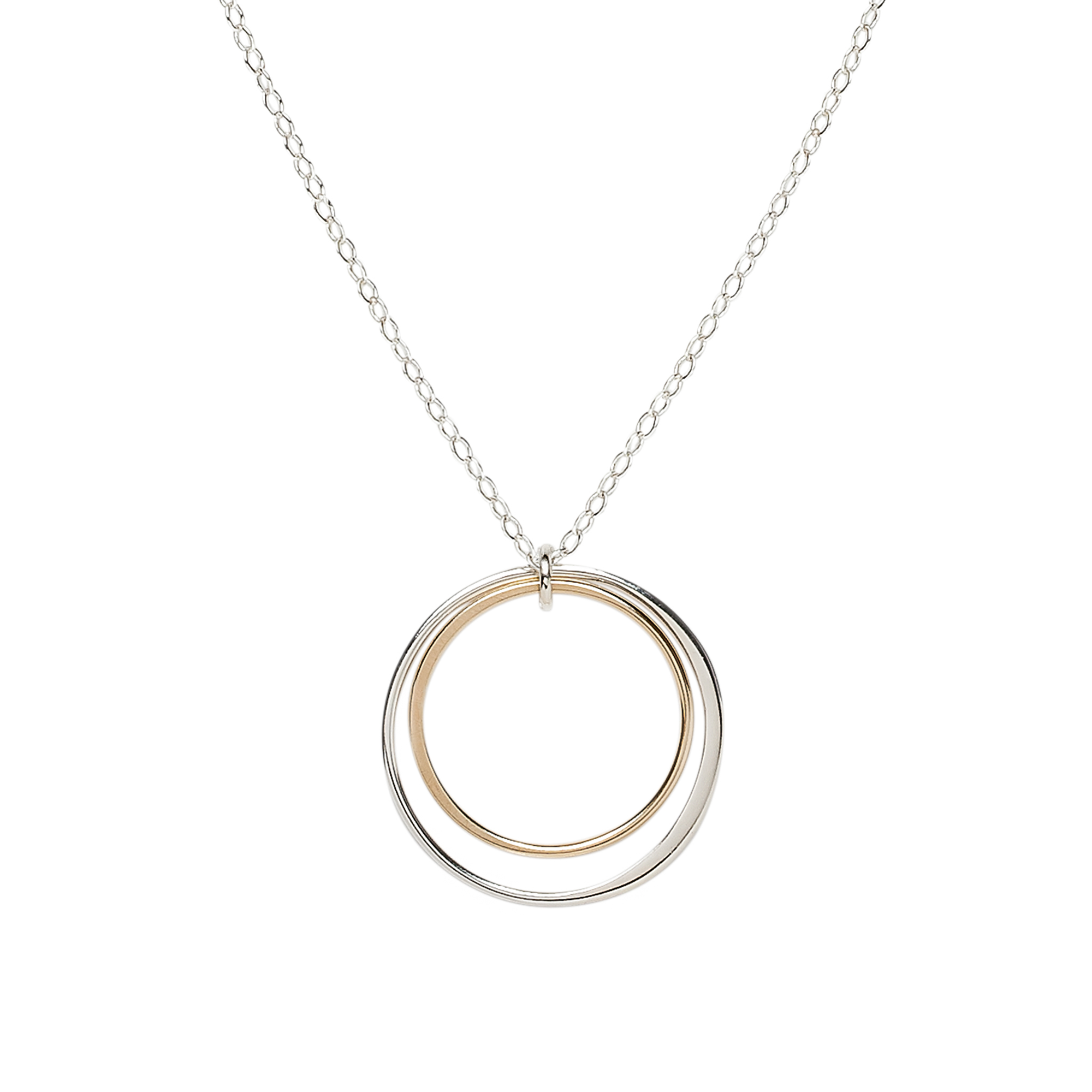 Cynthia Gold & Silver Double Circle Necklace