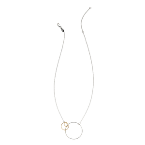 Cynthia Silver & Gold Cluster Circle Necklace