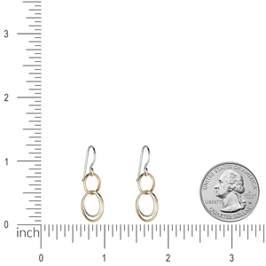Cynthia Small Gold & Silver Three Circle Dangle Earrings