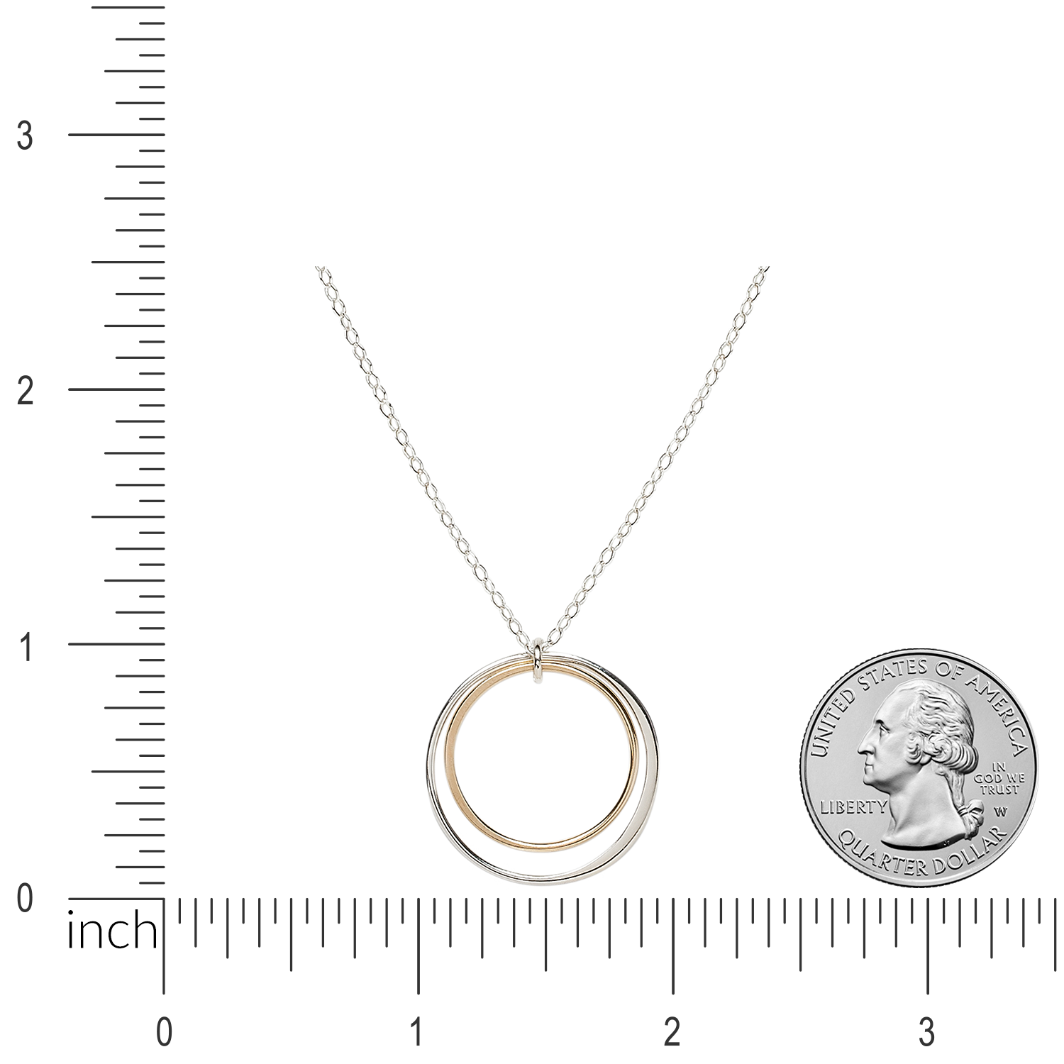 Gold Silver Double Circle Necklace Lila Clare Jewelry