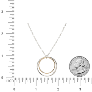 Cynthia Gold & Silver Double Circle Necklace