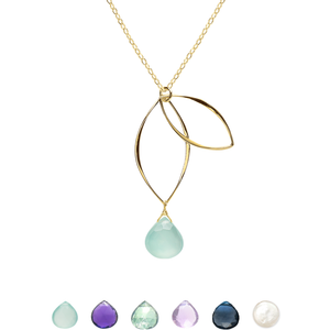 Ella Petal Necklace with Gemstone