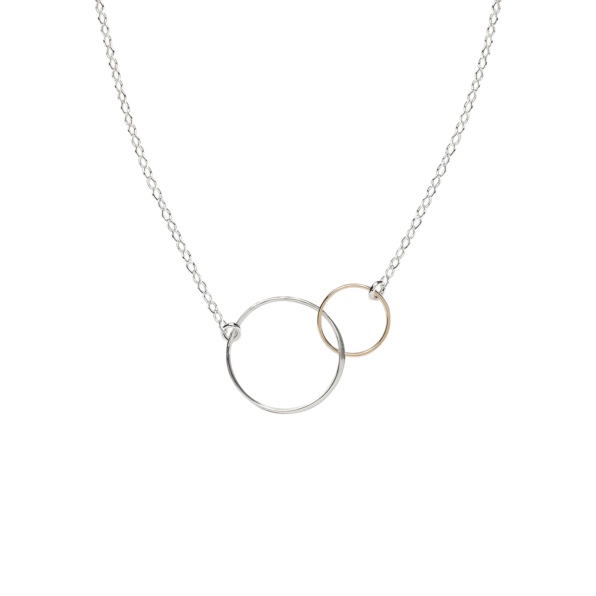 Cynthia Mini Linked Gold & Silver Circle Necklace