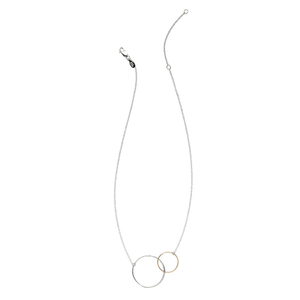 Cynthia Linked Gold & Silver Circle Necklace