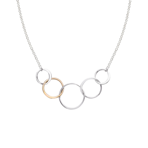 linked five circle necklace