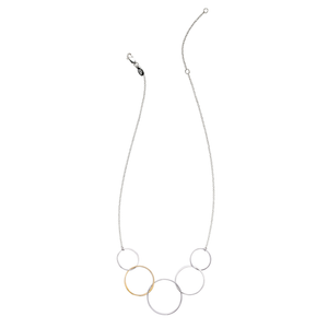 Cynthia Medium Five Gold & Silver Linked Circle Necklace