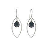 Ella Silver Large Leaf Earrings with Gemstones