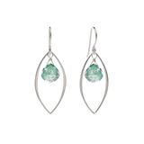 Ella Silver Large Leaf Earrings with Gemstones