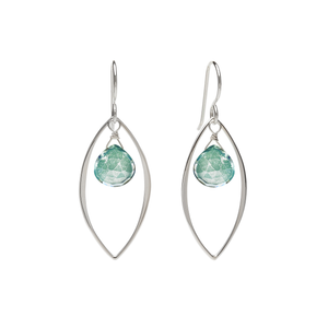 Ella Large Leaf Earrings with Gemstones