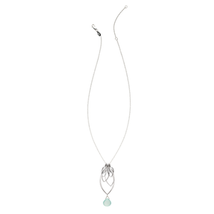 Ella Large Leaf Fringe Necklace with Gemstone