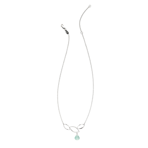 Ella Three Leaf Curve Necklace with Gemstone