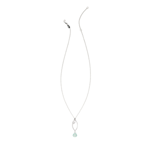 Ella Small Leaf Fringe Necklace with Gemstone