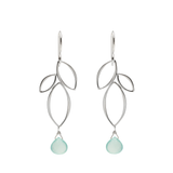 Ella Silver Mini Fuchsia Flower Earrings with Gemstones
