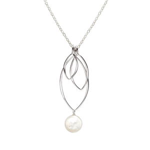 Ella Medium Leaf Fringe Necklace with Gemstone