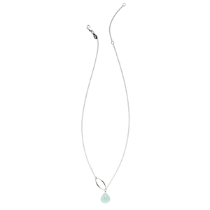 Ella Single Leaf Necklace with Gemstone