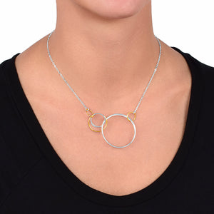 Cynthia Silver & Gold Interlinked Circle Necklace