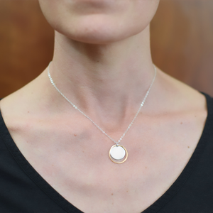 Celena Medium Gold & Silver Disc Necklace