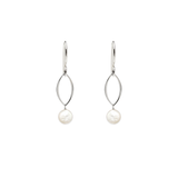 Ella Silver Mini Dangle Leaf Earrings with Gemstones