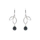 Ella Silver Mini Sprout Earrings with Gemstones