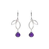 Ella Silver Mini Sprout Earrings with Gemstones
