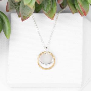 Celena Small Gold & Silver Disc Necklace
