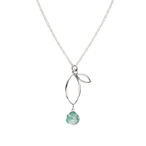 Ella Small Sprout Necklace with Gemstone
