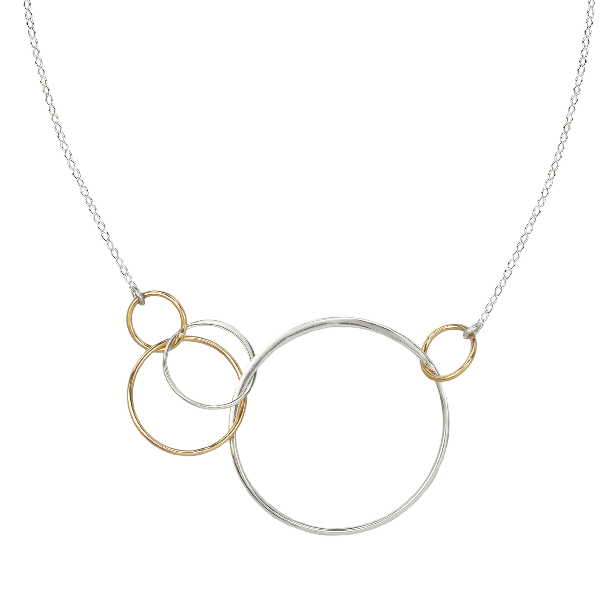 Silver Gold Interlinked Circle Necklace Lila Clare Jewelry