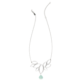 Ella Silver Windy Leaves Necklace with Gemstone