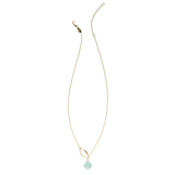 Ella Gold Single Leaf Necklace with Gemstone