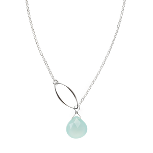 Ella Single Leaf Necklace with Gemstone