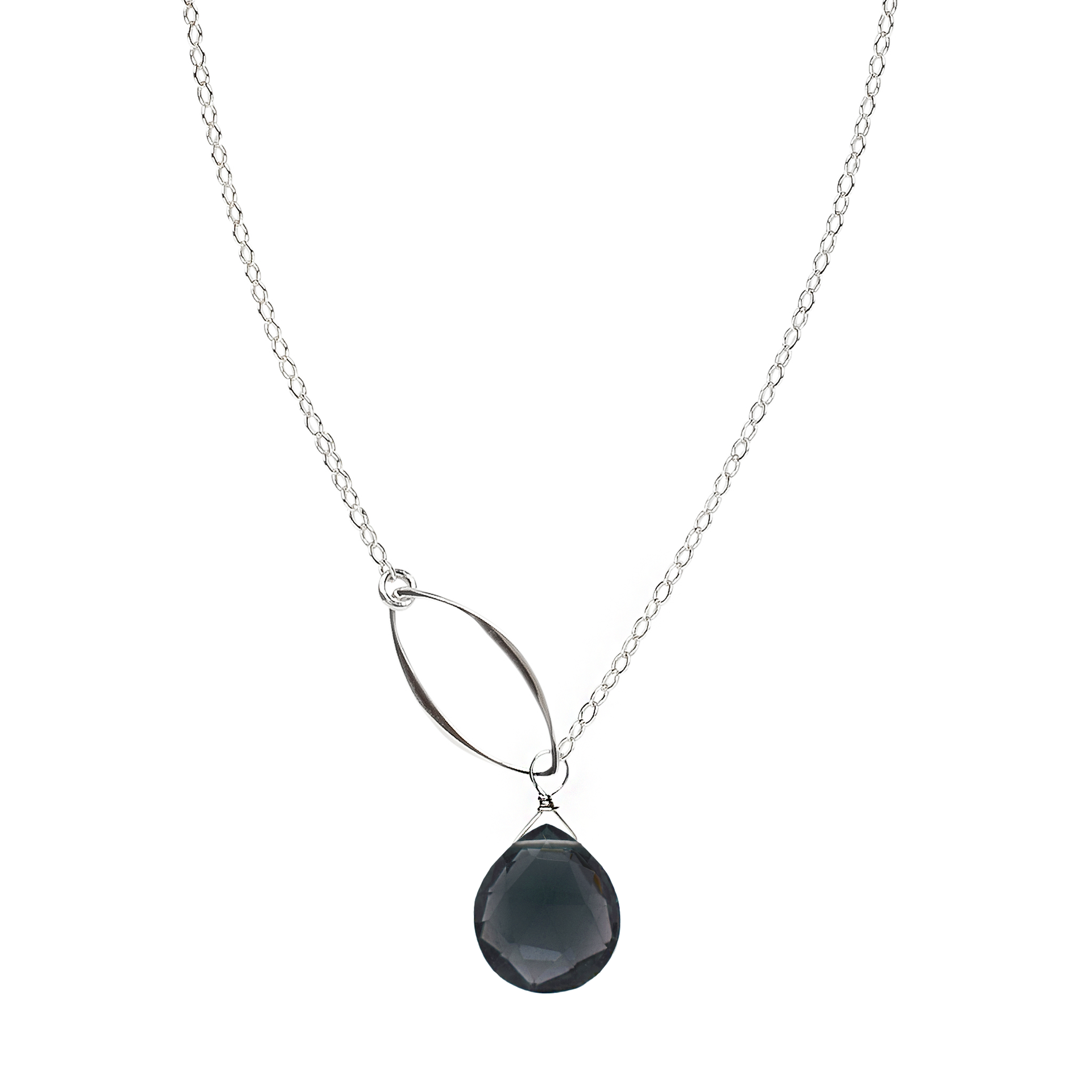 Ella Single-Leaf Necklace with Gemstone - Lila Clare Jewelry