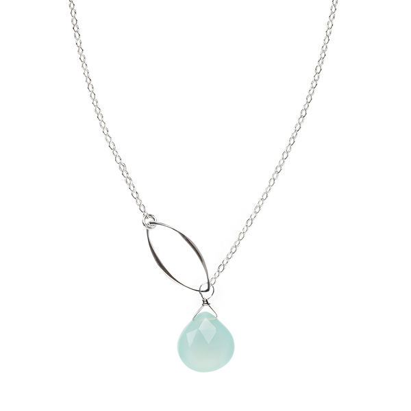 Ella Single-Leaf Necklace with Gemstone - Lila Clare Jewelry