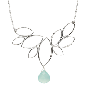 Ella Windy Leaves Necklace with Gemstone