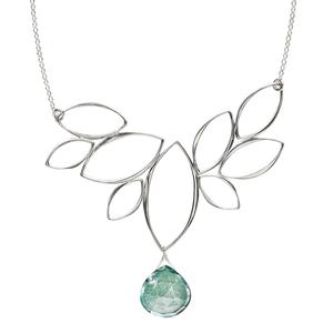 Ella Windy Leaves Necklace with Gemstone