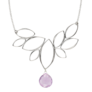 Ella Windy Leaves Necklace with Gemstone