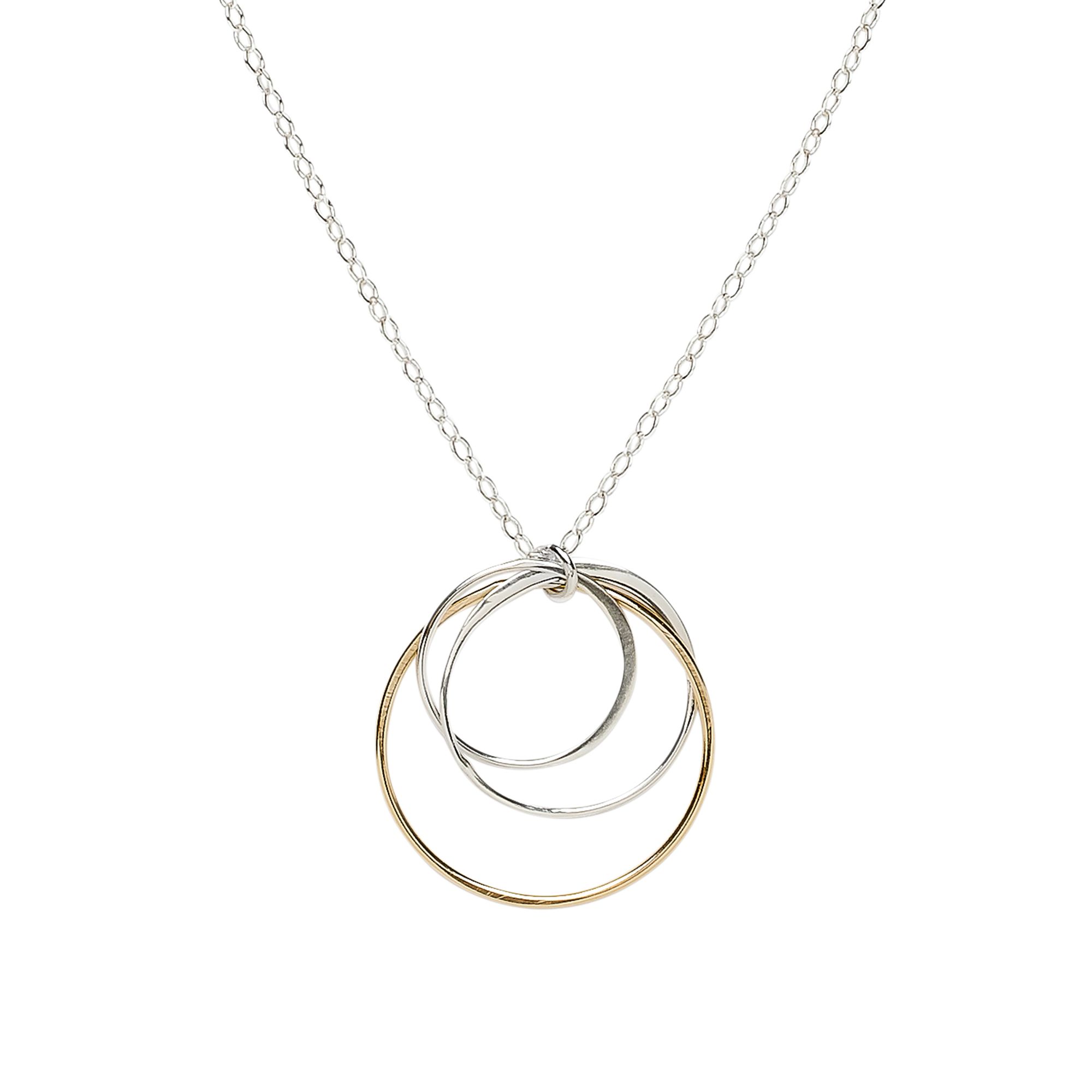 Cynthia Gold & Silver Peony Circle Necklace