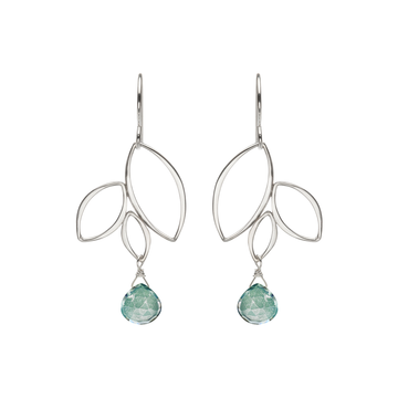 Ella Three Leaf Drops Earrings with Gemstones | Lila Clare Jewelry