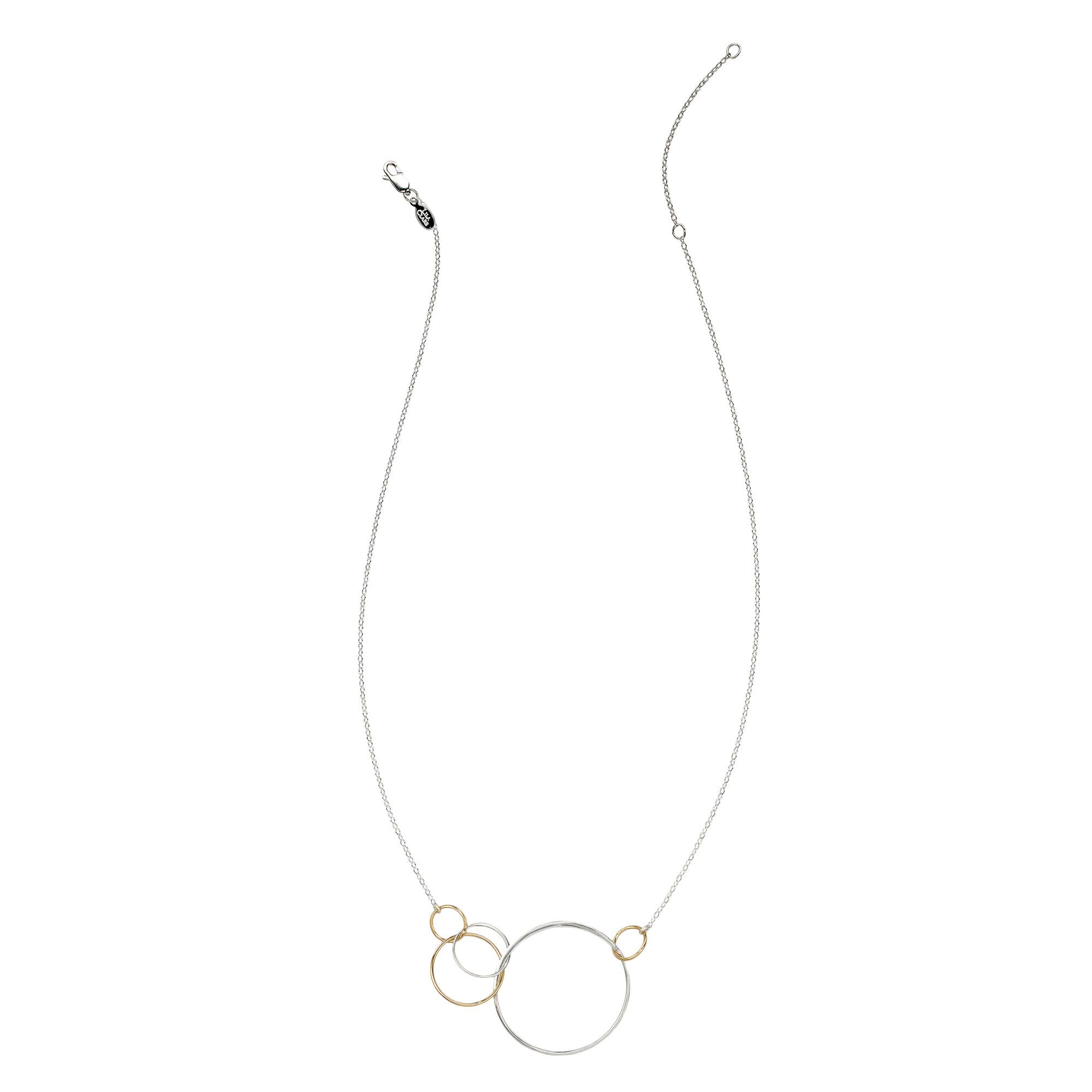 two tone five circle necklace
