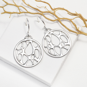 Medium Framed Circle Cactus Earrings