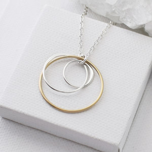 Cynthia Gold & Silver Peony Circle Necklace