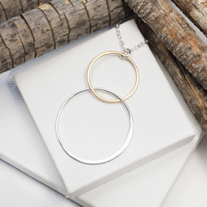Cynthia Gold & Silver Large Linked Dangle Necklace