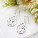 Medium Silver Teardrop Cactus Earrings