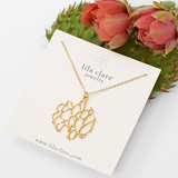 Gold Vermeil Medium Organic Circle Cactus Necklace