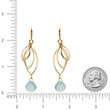 Ella Gold Large Leaf Fringe Earrings with Gemstones